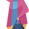 illustrations for old woman pointing sky