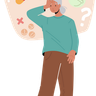 illustration trying to remember