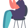 old woman use mobile illustration free download