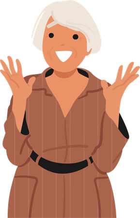 Old woman with surprised expression  Illustration