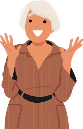 Old woman with surprised expression  Illustration