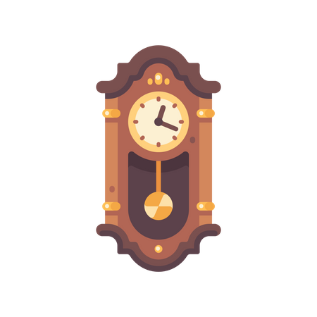 Old wooden grandfather clock Illustration