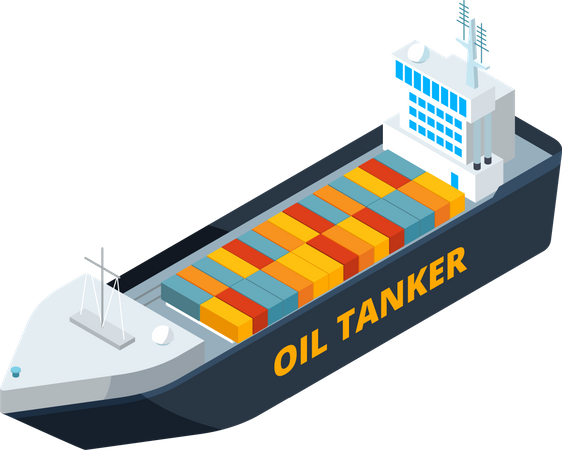 Ölschiff in Übersee  Illustration