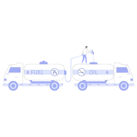 Öltransport  Illustration