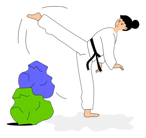 Olympia-Athlet beim Karate  Illustration