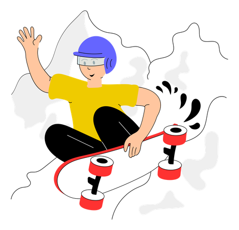 Olympia-Athlet fährt Skateboard  Illustration