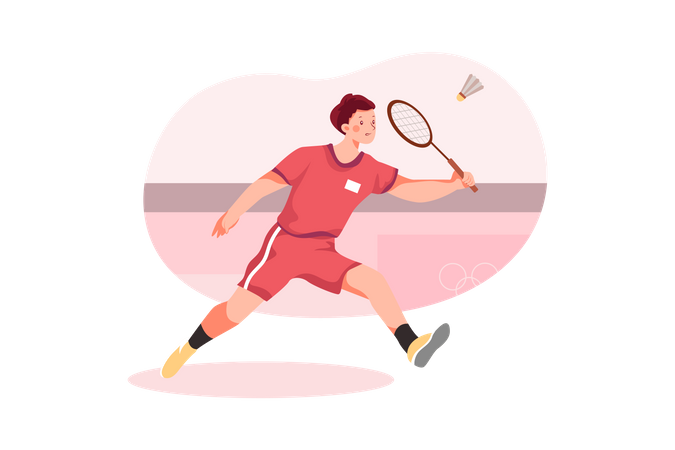 Olympic Badminton match  Illustration