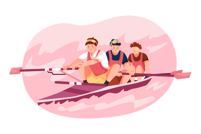 Olympic boating game  Illustration