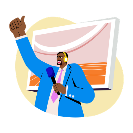 Olympic Commentator  Illustration