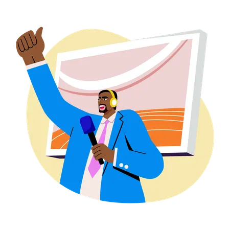 Olympic Commentator  Illustration