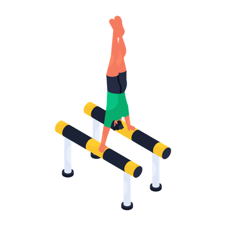 Olympic gymnast doing gymnastics  Illustration