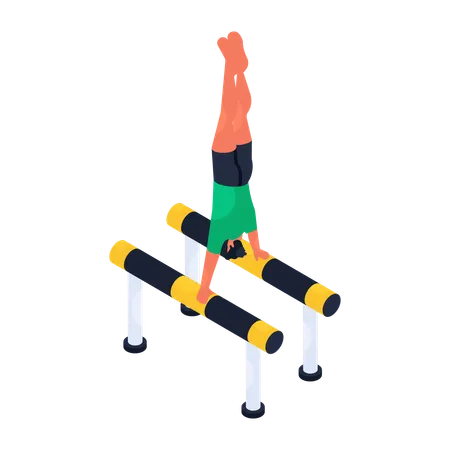 Olympic gymnast doing gymnastics  Illustration