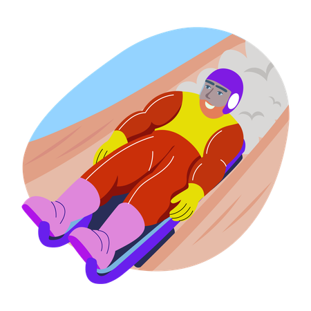 Olympic Luge racer  Illustration