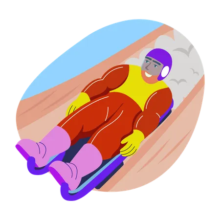 Olympic Luge racer  Illustration
