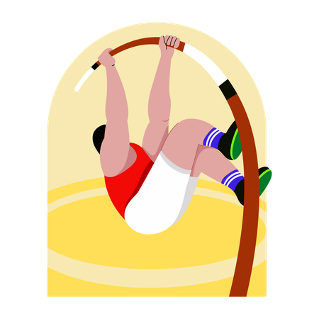 Olympic Pole Vaulting  Illustration