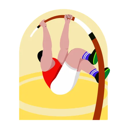 Olympic Pole Vaulting  Illustration