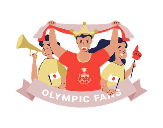 Olympic supporter fans  Illustration