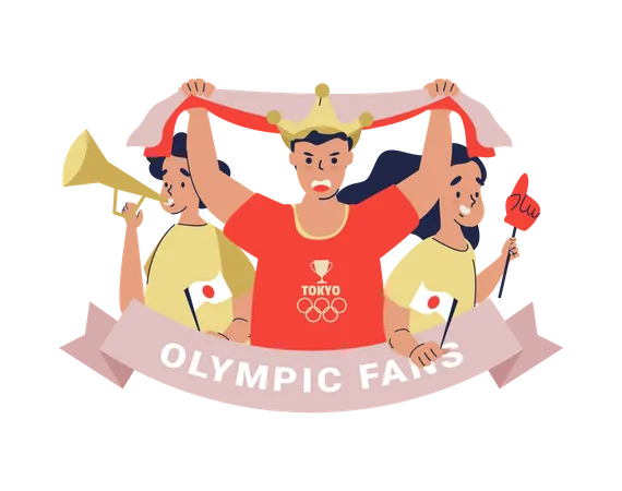 Olympic supporter fans  Illustration