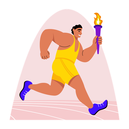 Olympic Torch Race  Illustration
