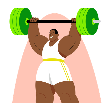 オリンピック重量挙げ選手  イラスト