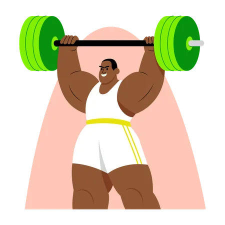オリンピック重量挙げ選手  イラスト