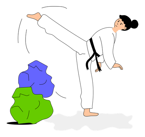 Olympics athlete doing karate  Illustration