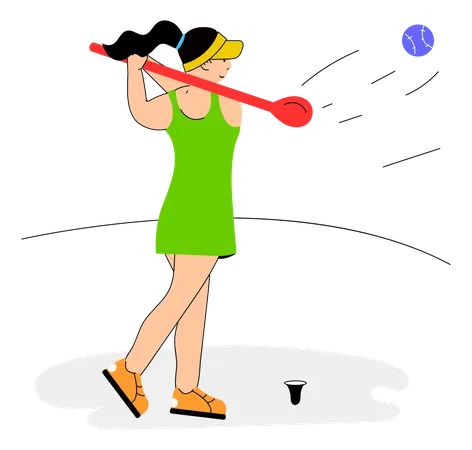 Olympics athlete play golf  Illustration