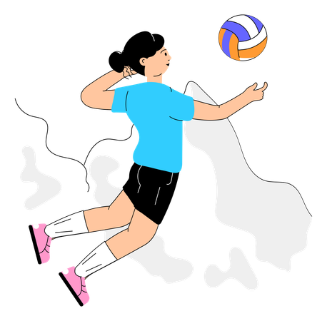 Olympics athlete playing volleyball  Illustration