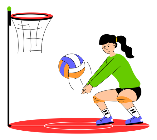 Olympics athlete playing volleyball  Illustration