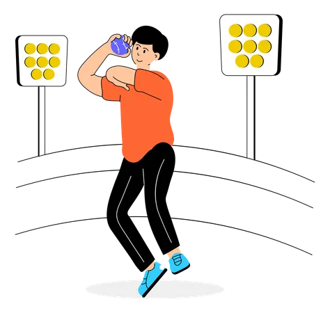 Olympics athlete shot put  Illustration