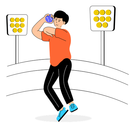 Olympics athlete shot put  Illustration