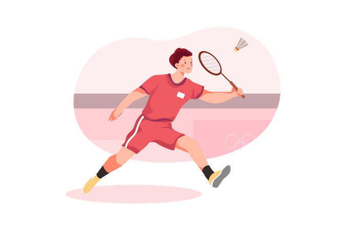 Olympisches Badmintonspiel  Illustration