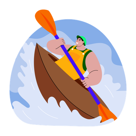 Olympisches Kajakfahren  Illustration