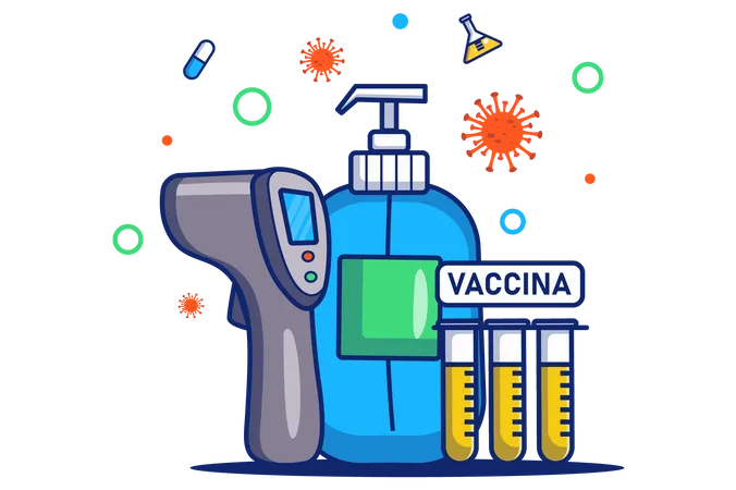 Omicron Vaccine Test Tube Illustration