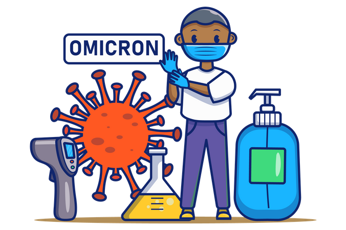 Omicron Virus Specialist Illustration
