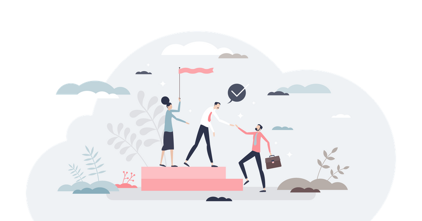 Onboarding colleague as introduction team with new member  Illustration