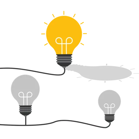 One bulb turn on for Innovative idea  Illustration