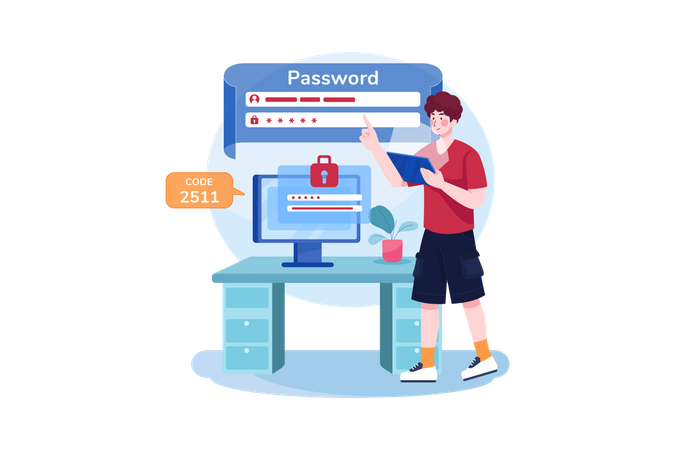 One Time Password security Illustration
