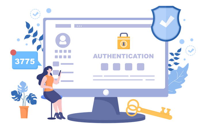 One Time Password Security  Illustration