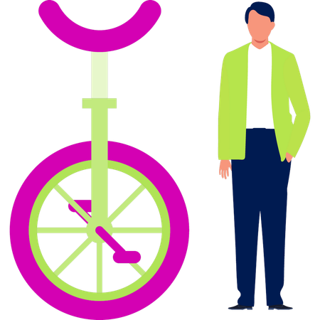 One wheel cyclist  Illustration