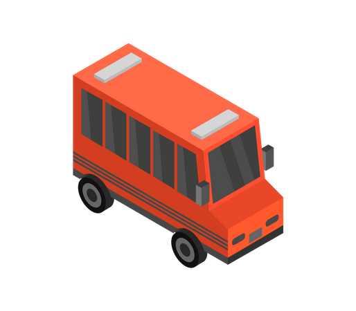 Ônibus escolar vermelho  Ilustração