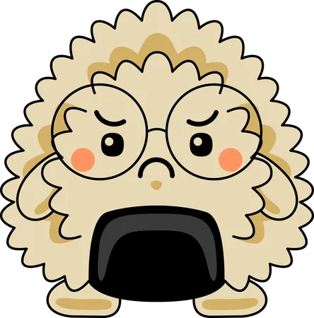 Onigiri mascot angry  Illustration