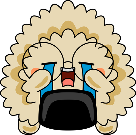 Onigiri Mascot Character crying  Illustration