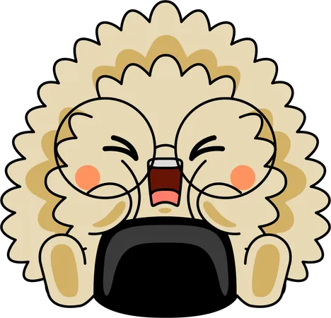 Onigiri Mascot Character shouting  Illustration