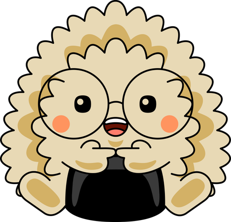 Mascotte d'Onigiri timide  Illustration