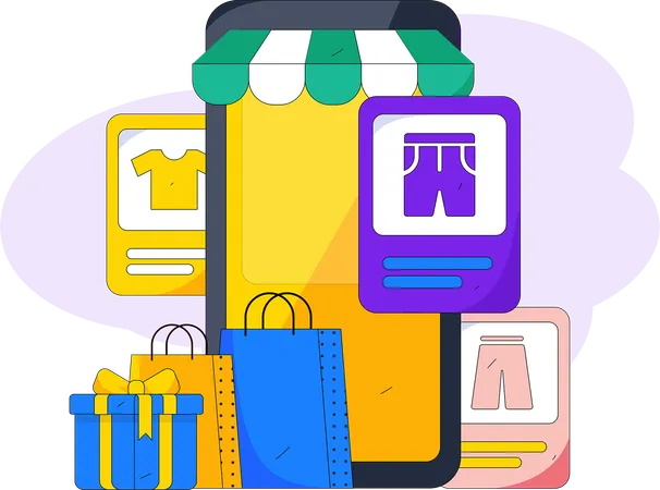Onile shopping app  Illustration