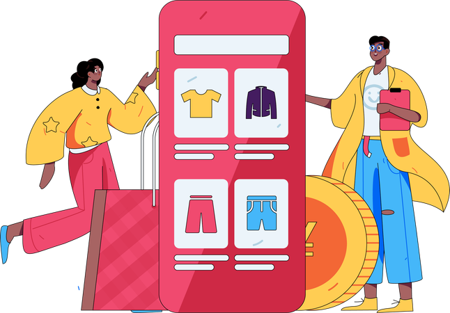 Onile shopping app  Illustration