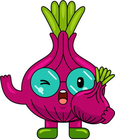 Onion Mascot Character holding Onion  Illustration