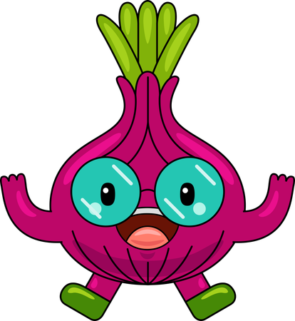 Onion Mascot Character jumping in air  Illustration