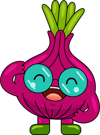 Onion Mascot Character laughing  Illustration